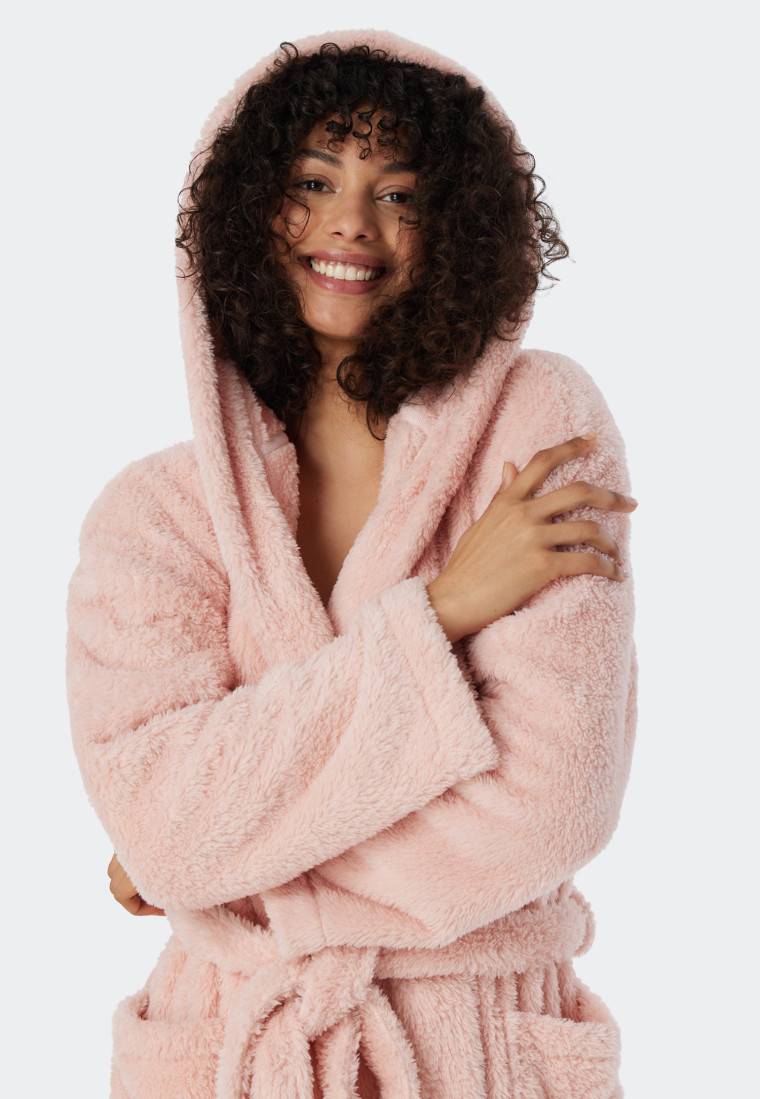 Schiesser Morgenmantel Teddy-Fleece Comfort-Fit Rosé - Essentials