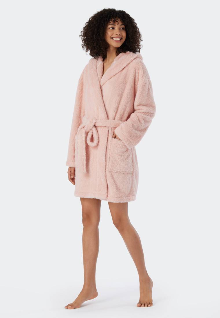 Schiesser Morgenmantel Teddy-Fleece Comfort-Fit rosé - Essentials