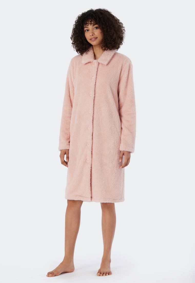 Schiesser Morgenmantel Teddy Fleece Rosé - Essentials