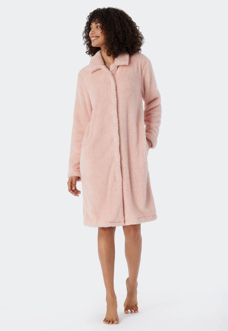 Schiesser Morgenmantel Teddy Fleece rosé - Essentials