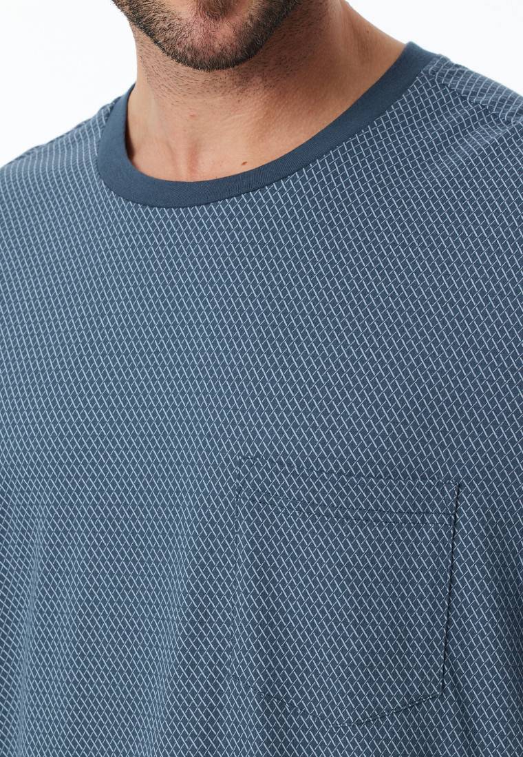 Schiesser Nachthemd Langarm Blaugrau - Comfort Essentials