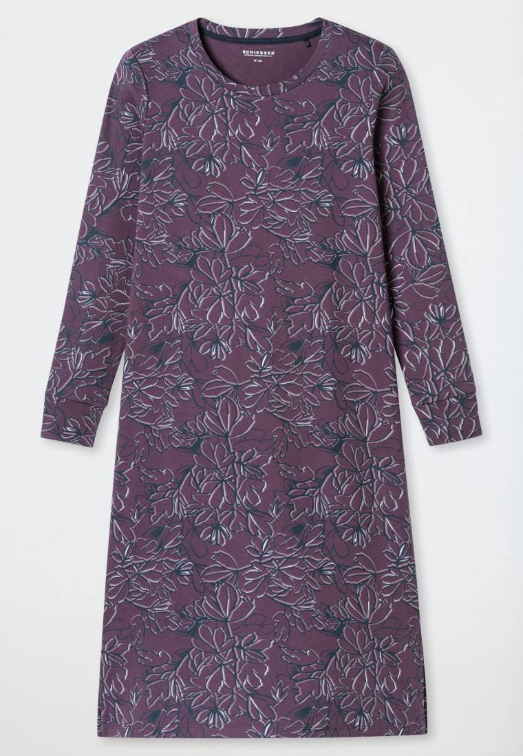 Schiesser Nachthemd Langarm Multicolor Bedruckt - Comfort Interlock