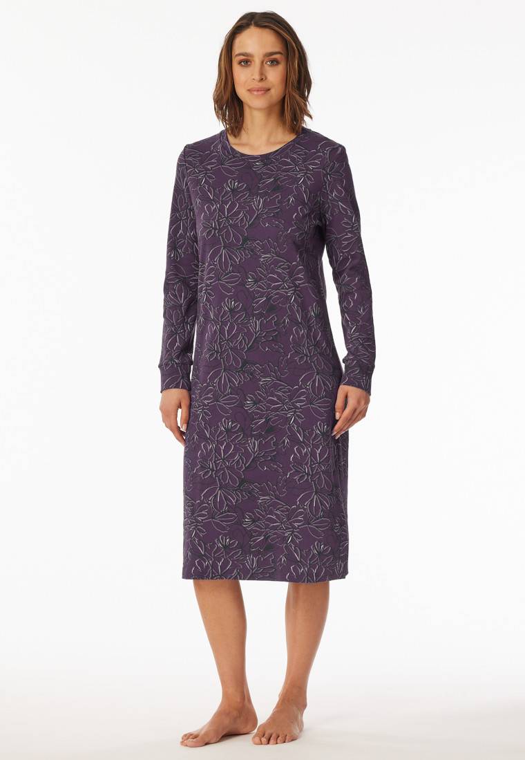 Schiesser Nachthemd Langarm Multicolor Bedruckt - Comfort Interlock