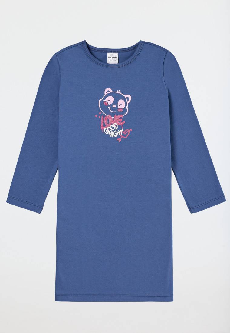 Schiesser Nachthemd Langarm Organic Cotton Panda Blau - Girls World