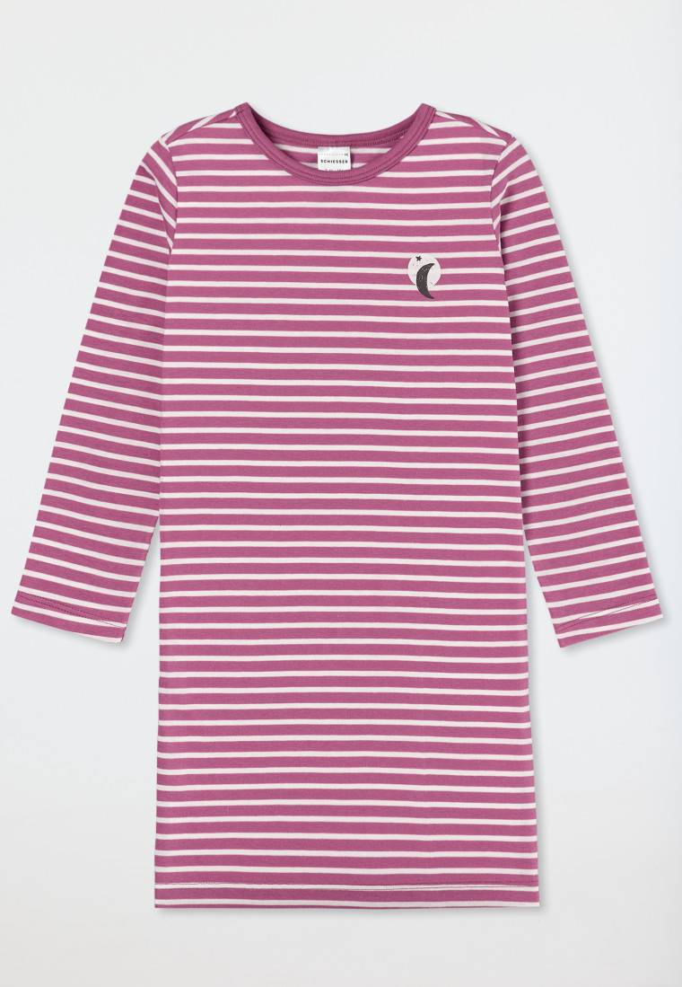 Schiesser Nachthemd Langarm Ringel Mond Malve - Natural Love