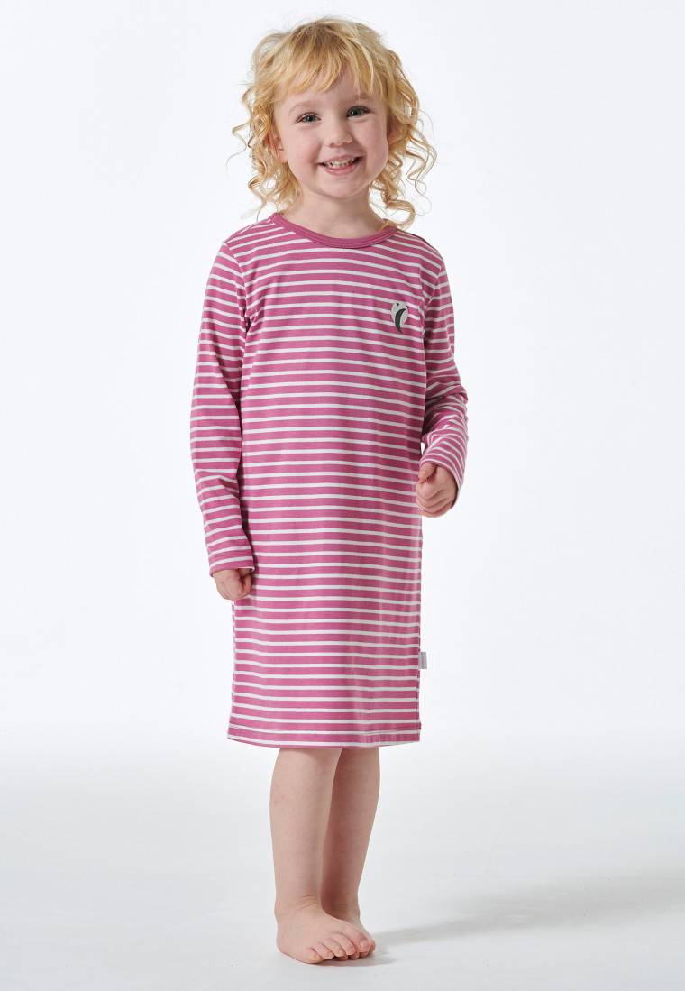 Schiesser Nachthemd Langarm Ringel Mond Malve - Natural Love