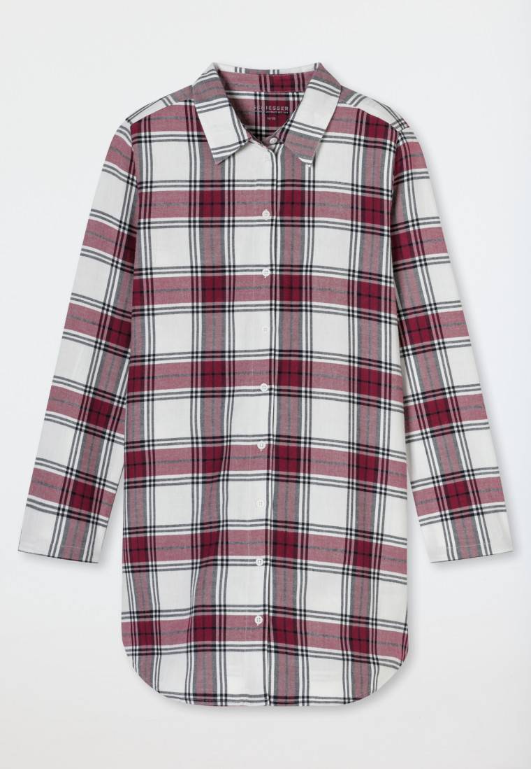 Schiesser Nachthemd Langarm Webware Multicolor Kariert - X-Mas Family