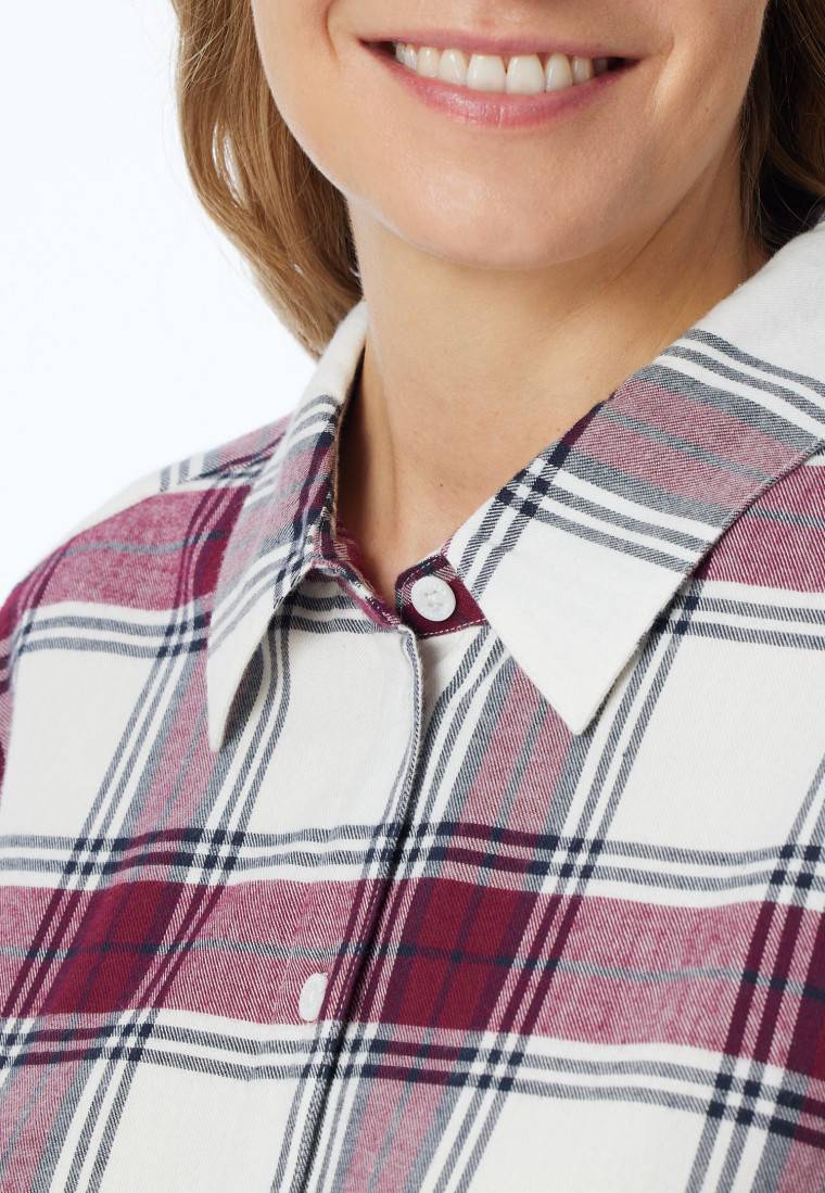 Schiesser Nachthemd Langarm Webware Multicolor Kariert - X-Mas Family