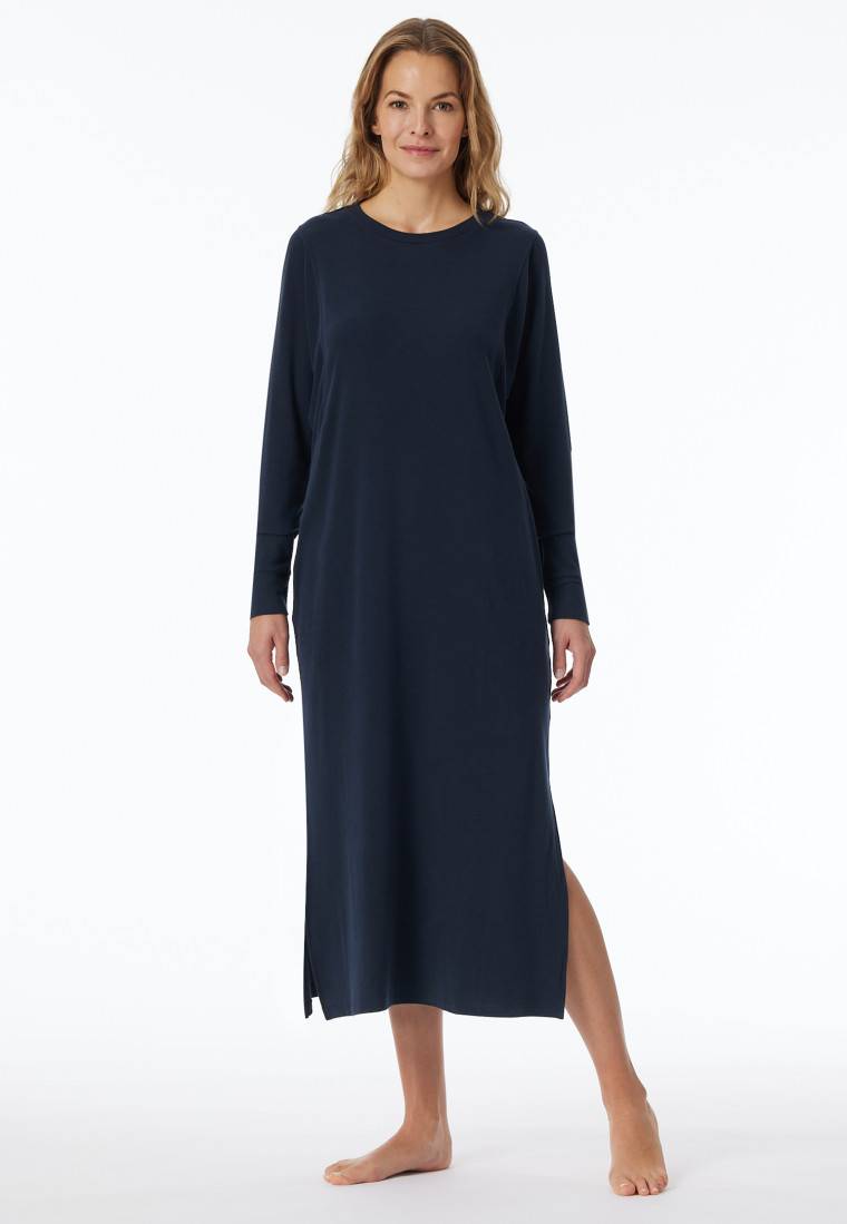 Schiesser Nachthemd Langwarm Wärmend Nachtblau - Selected Premium Warming