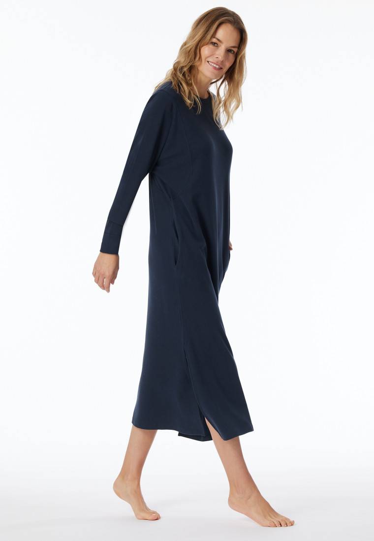 Schiesser Nachthemd langwarm wärmend nachtblau - Selected Premium Warming