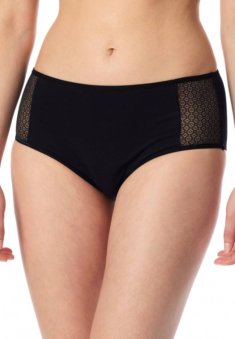 Schiesser Perioden-Panty Spitze Schwarz - Secret Care
