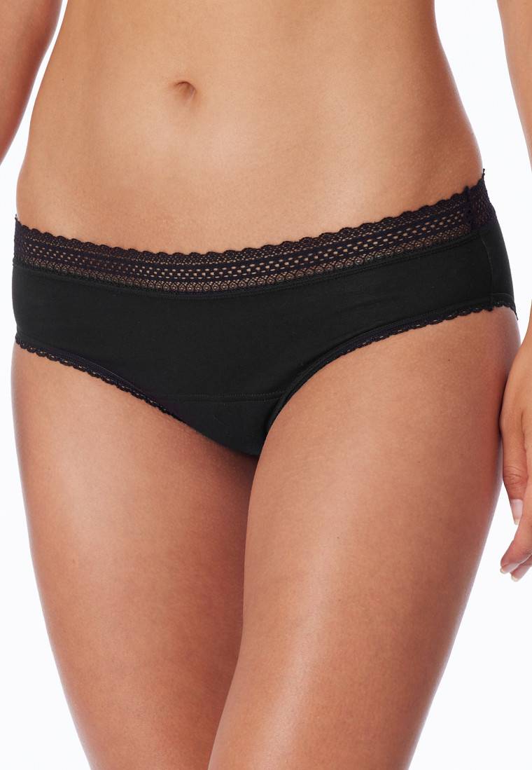 Schiesser Periodenslips 2er-Pack Spitze Schwarz - Secret Care