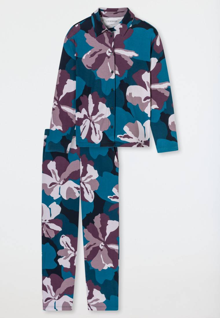 Schiesser Pyjama Interlock Multicolor Bedruckt - Modern Nightwear