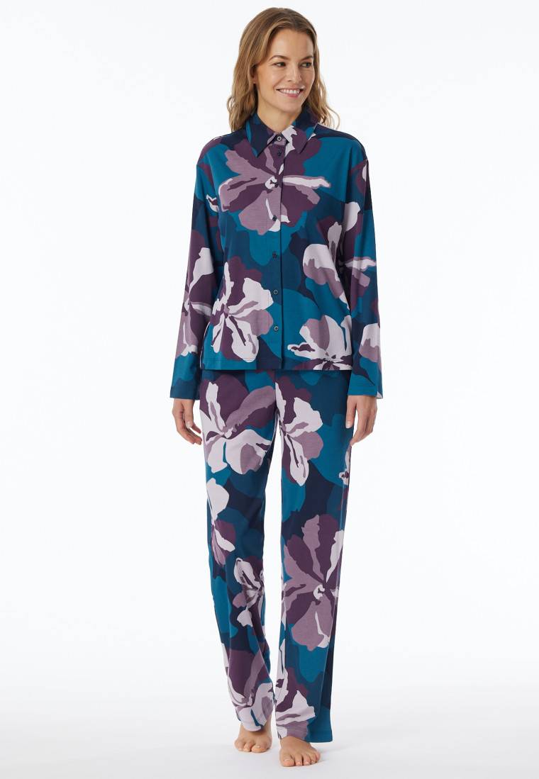 Schiesser Pyjama Interlock Multicolor Bedruckt - Modern Nightwear
