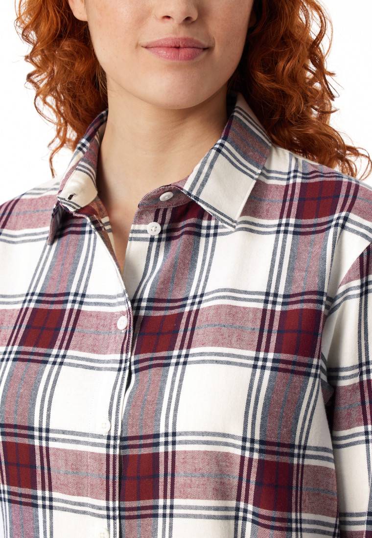 Schiesser Pyjama Lang Webware Multicolor Kariert - X-Mas Family