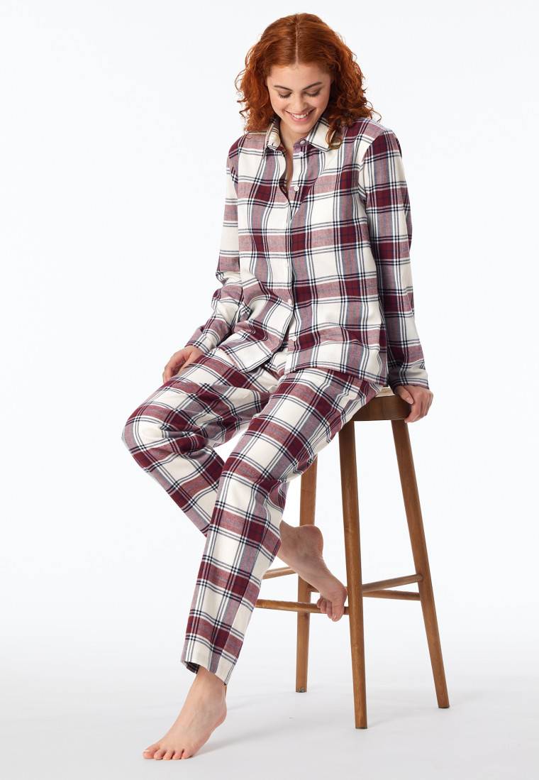 Schiesser Pyjama lang Webware multicolor kariert - X-Mas Family