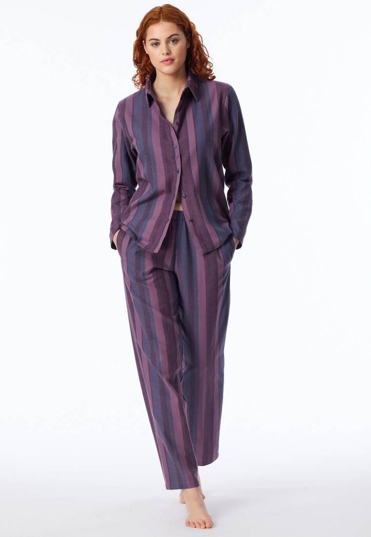 Schiesser Pyjama lang Webware Streifen multicolor - Modern Nightwear