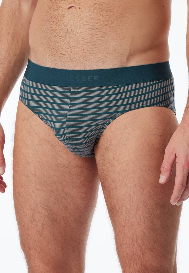 Schiesser Rio-Slips 3er-Pack Organic Cotton Webgummibund Uni/gestreift - 95/5
