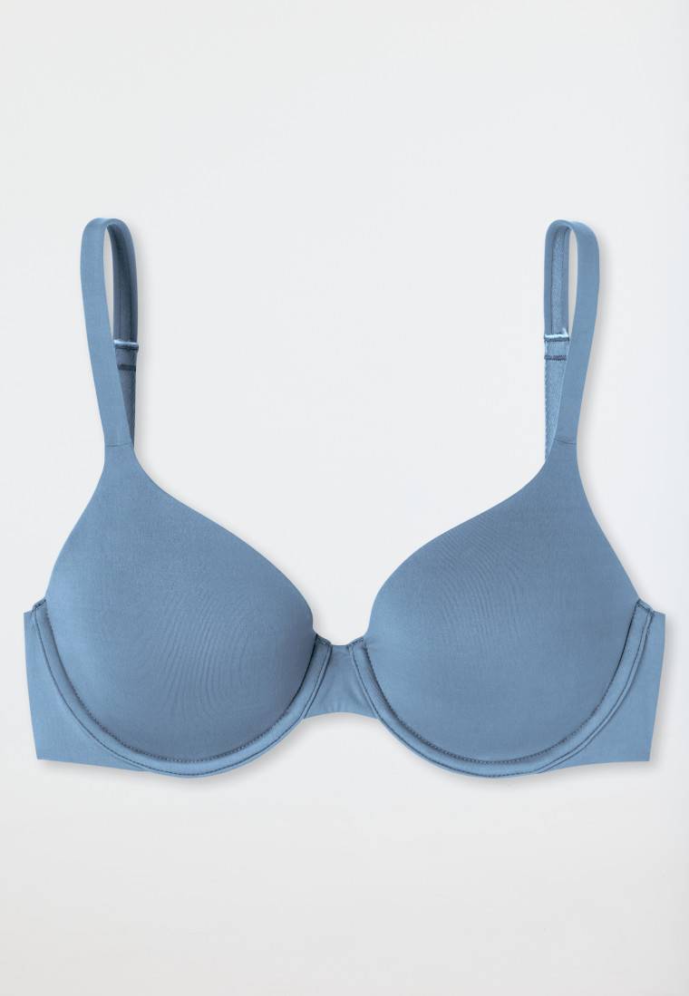 Schiesser Schalen-BH Mit Bügel Und Gleitenden Cups Blaugrau - Unique Micro