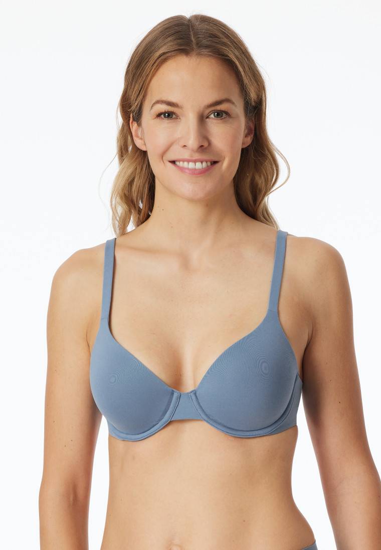 Schiesser Schalen-BH Mit Bügel Und Gleitenden Cups Blaugrau - Unique Micro
