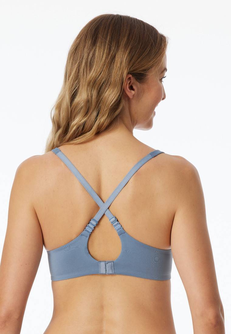 Schiesser Schalen-BH Mit Bügel Und Gleitenden Cups Blaugrau - Unique Micro
