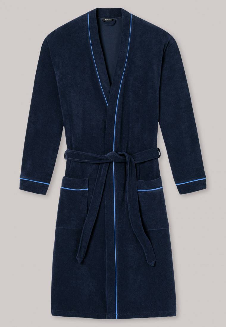 Schiesser Bademantel Frottee Navy - Roger Moore