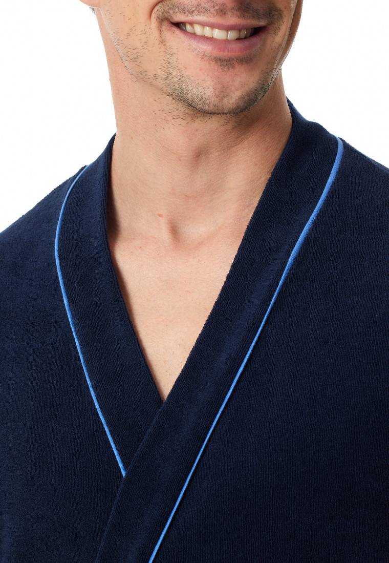 Schiesser Bademantel Frottee Navy - Roger Moore