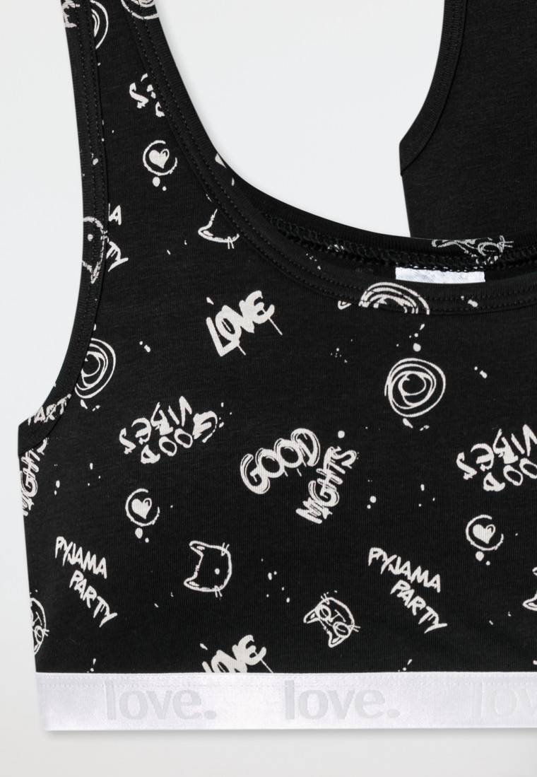 Schiesser Bustiers 2er-Pack Schwarz Bedruckt - 95/5