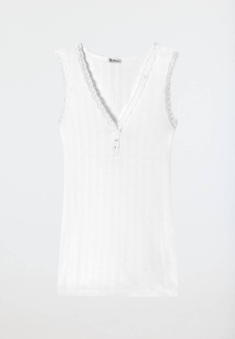 Schiesser Chemisette Weiß - Revival Agathe