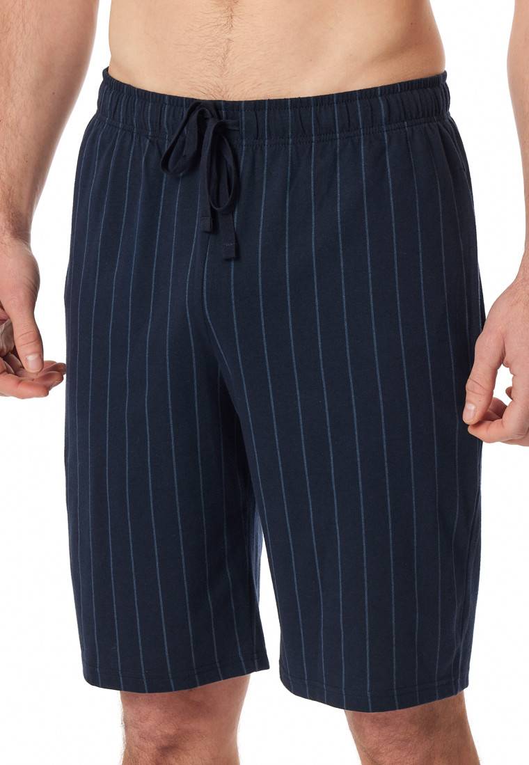 Schiesser Hose Kurz Nachtblau Gestreift - Mix+Relax