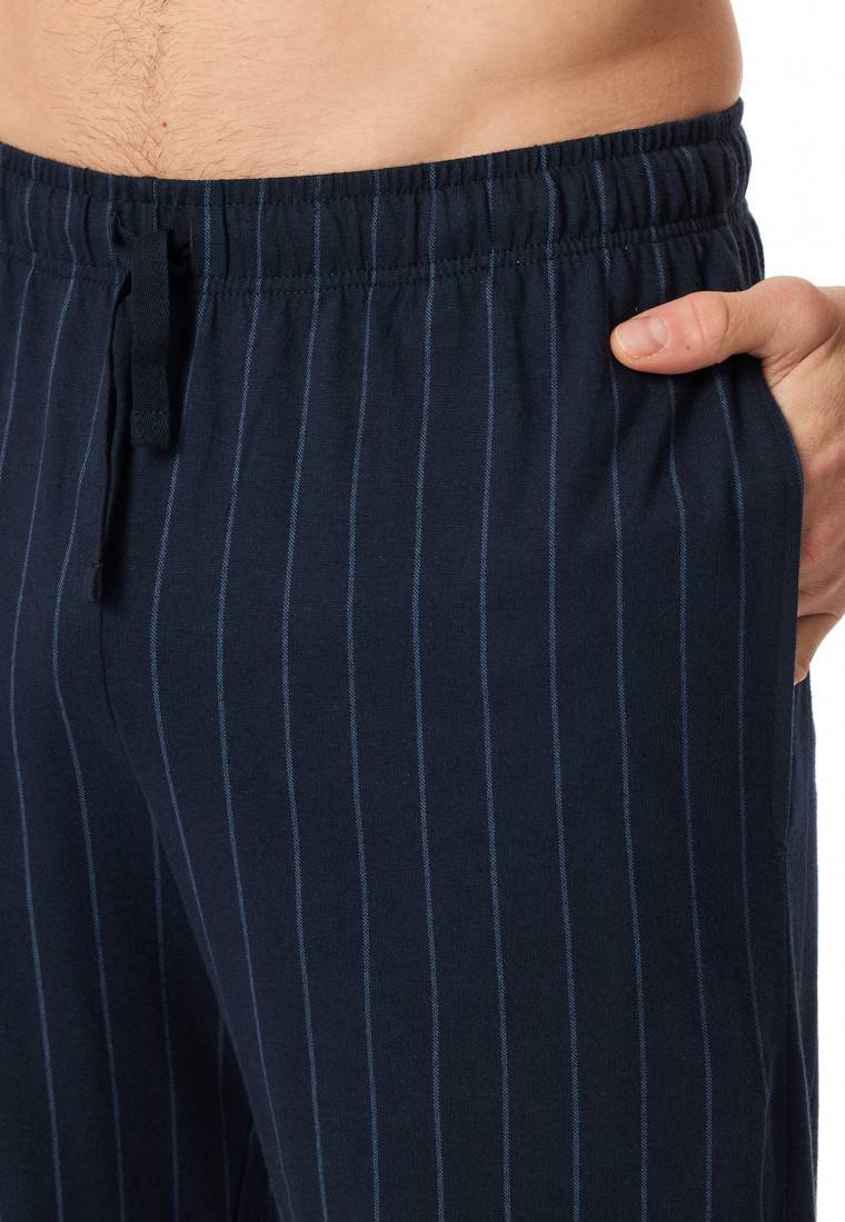 Schiesser Hose Kurz Nachtblau Gestreift - Mix+Relax