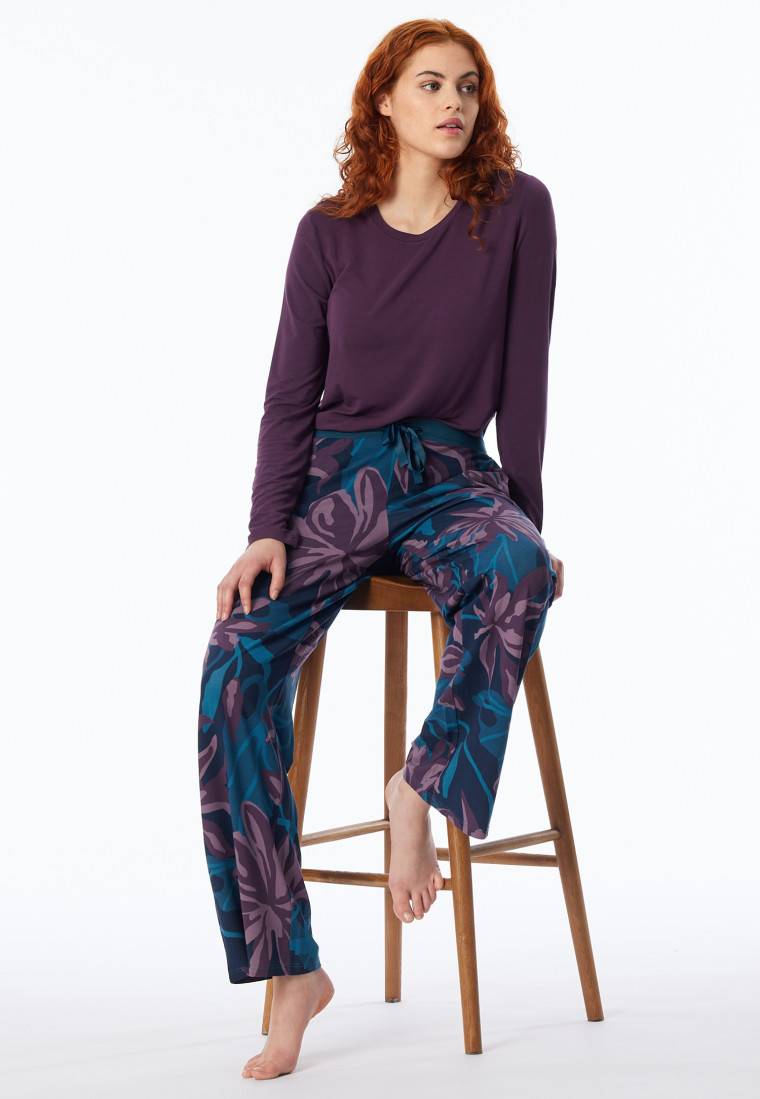 Schiesser Hose lang Blumen multicolor - Mix+Relax