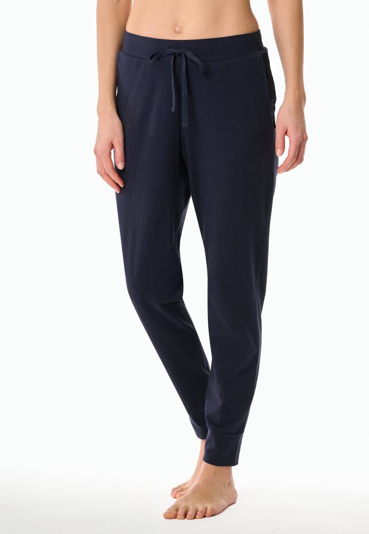 Schiesser Hose Lang Bündchen Dunkelblau - Mix+Relax
