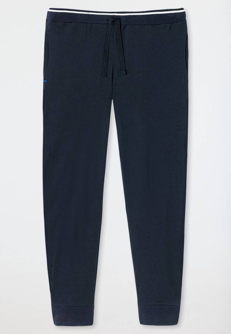 Schiesser Hose Lang Bündchen Nachtblau - Mix+Relax