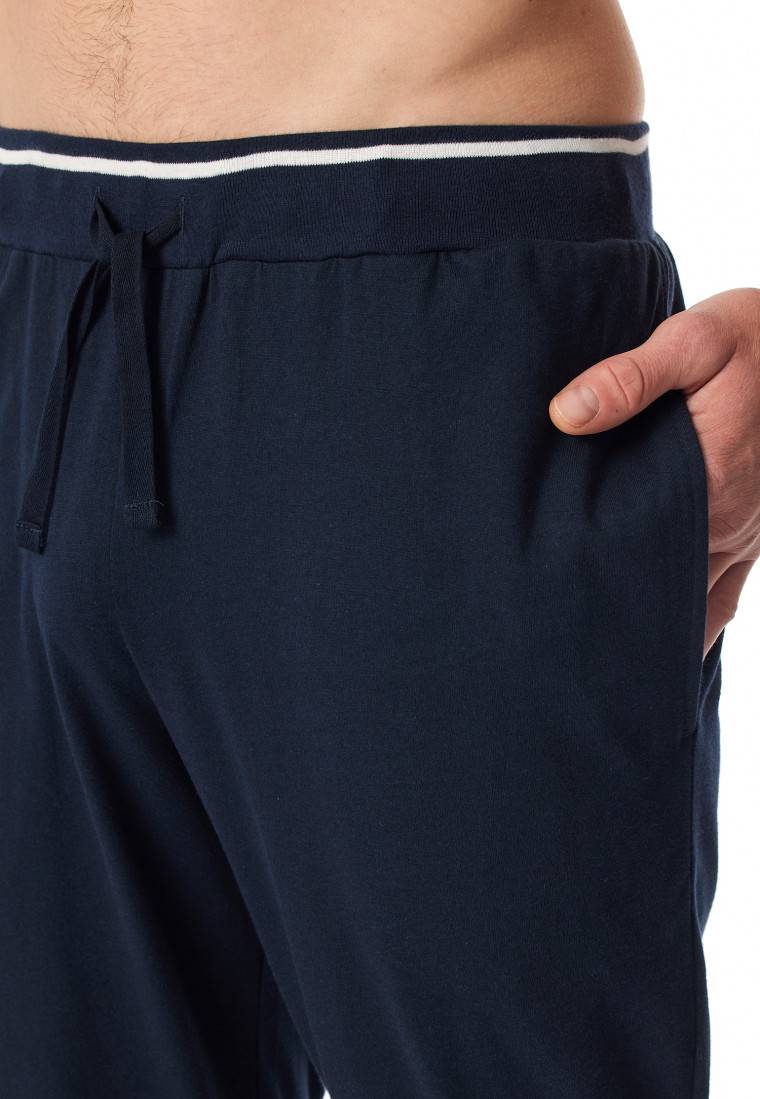 Schiesser Hose Lang Bündchen Nachtblau - Mix+Relax
