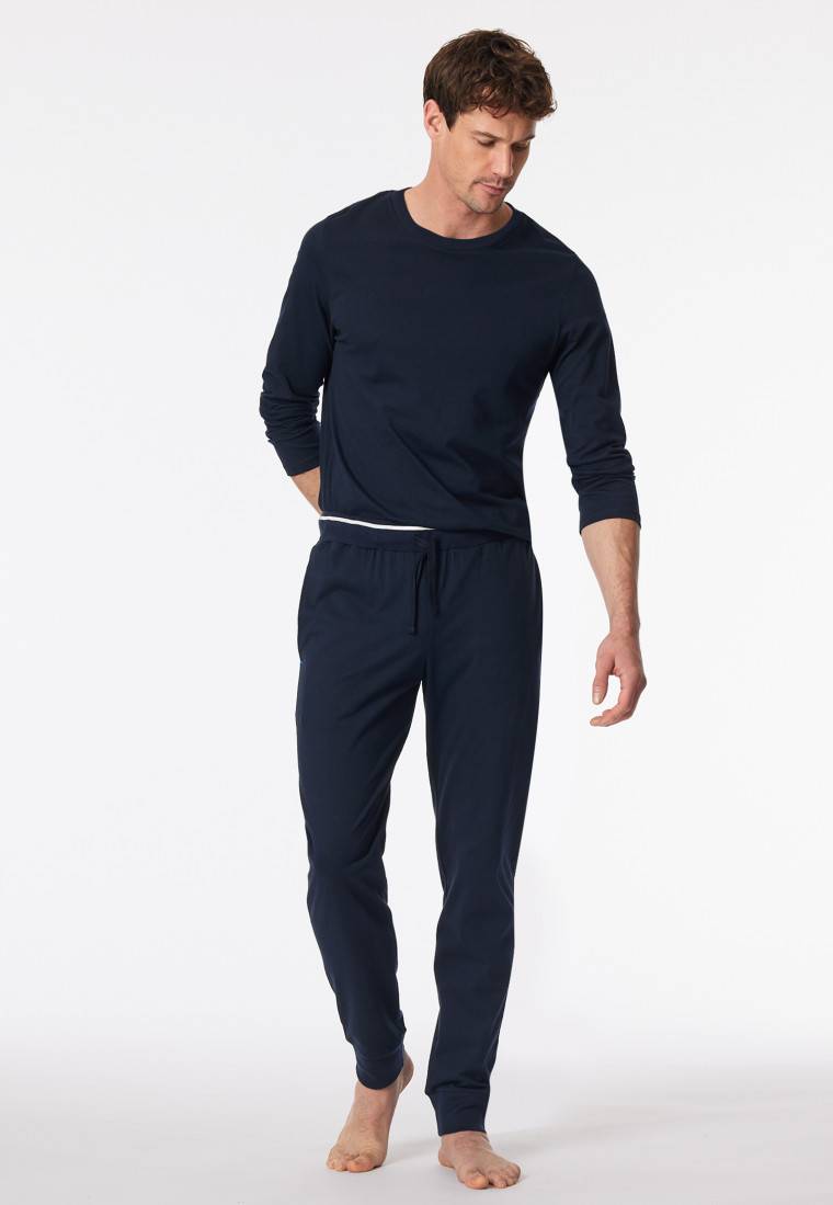 Schiesser Hose lang Bündchen nachtblau - Mix+Relax