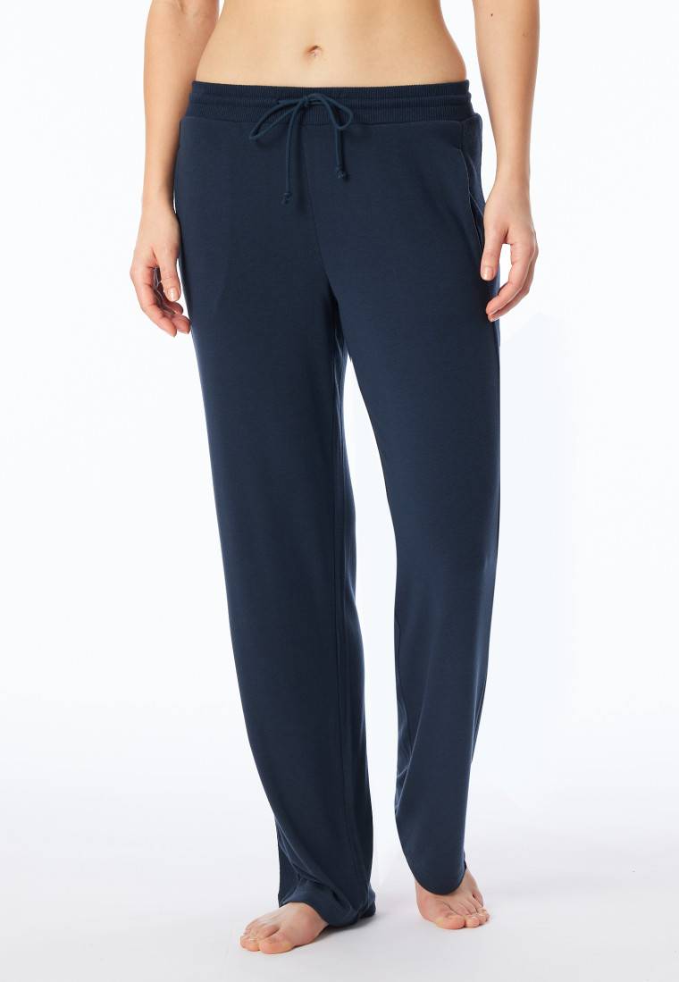 Schiesser Hose Lang Feinripp Nachtblau - Mix+Relax