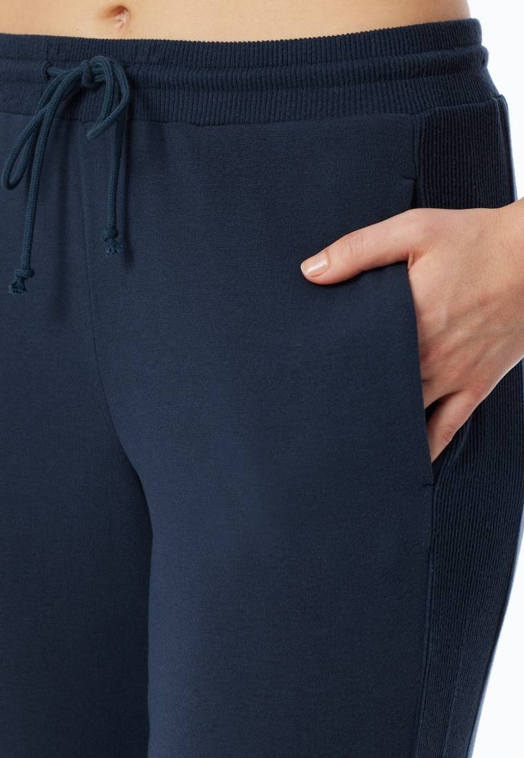Schiesser Hose Lang Feinripp Nachtblau - Mix+Relax