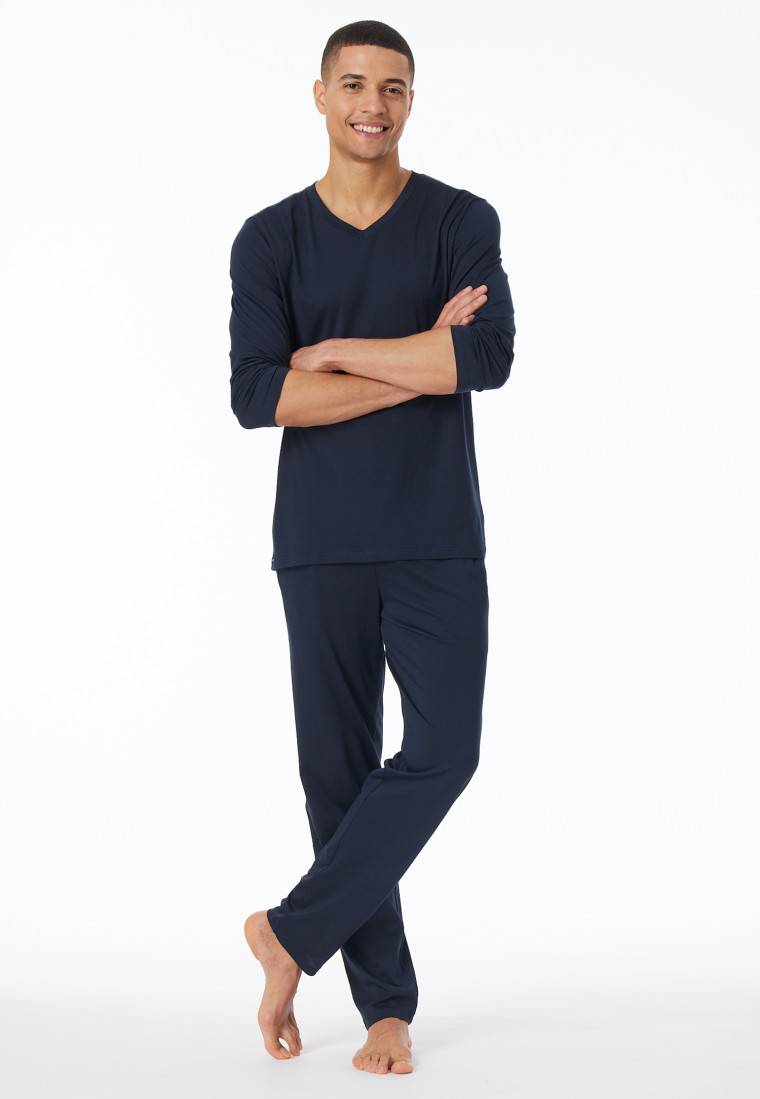 Schiesser Hose lang nachtblau - Mix+Relax