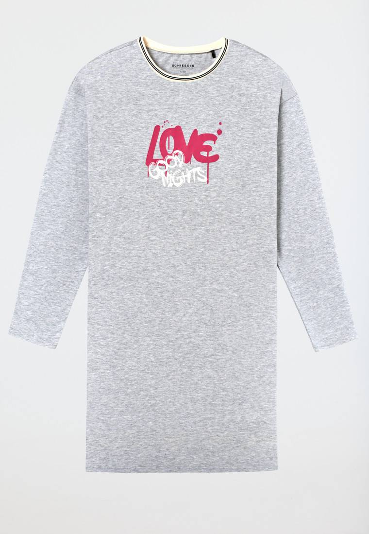 Schiesser Nachthemd Langarm Grau-meliert - Nightwear