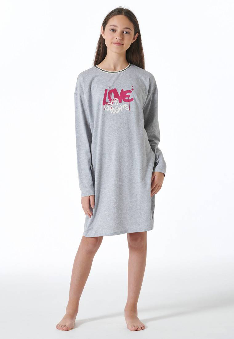 Schiesser Nachthemd Langarm Grau-meliert - Nightwear