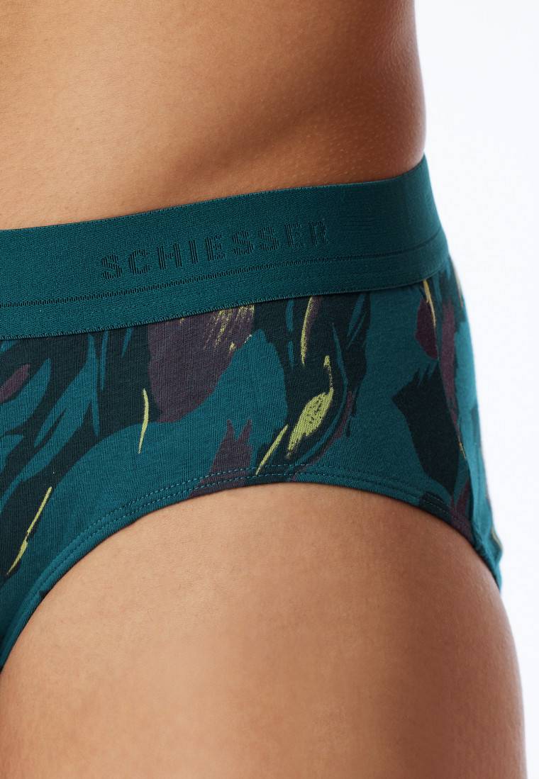 Schiesser Rio-Slip Petrol Gemustert - 95/5