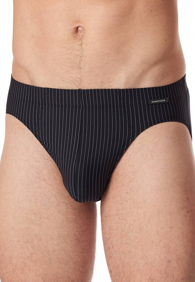 Schiesser Rio-Slip Schwarz Gestreift - Pure Micro