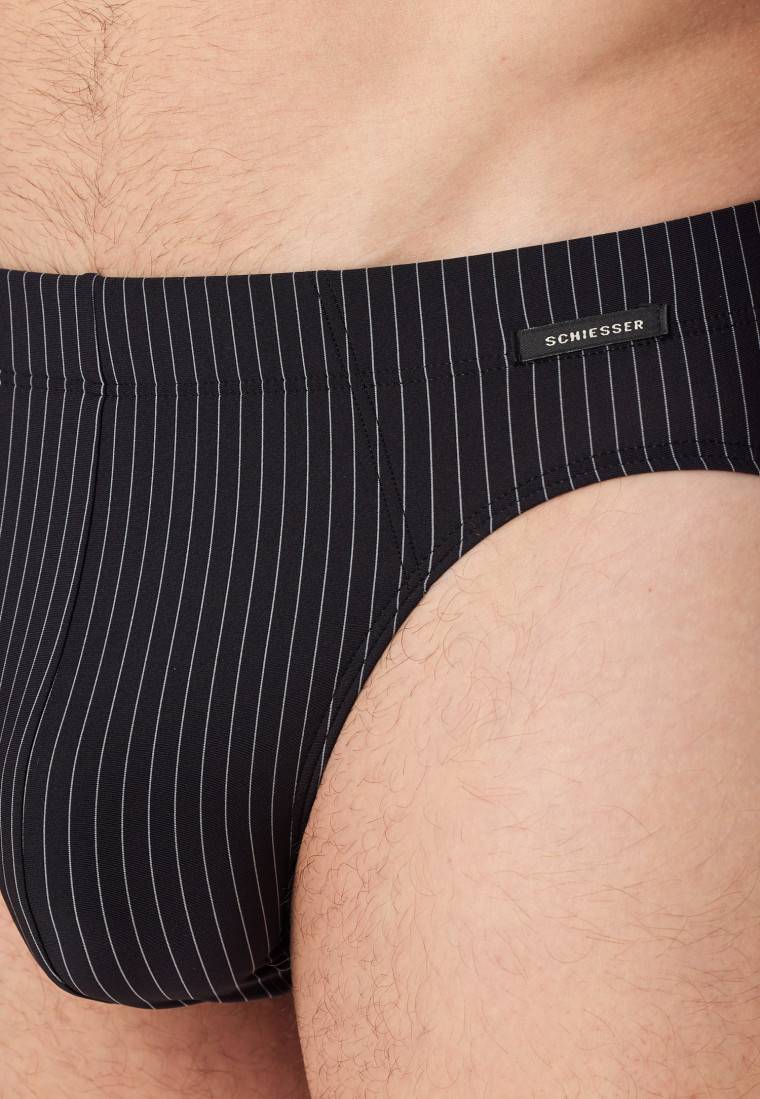 Schiesser Rio-Slip Schwarz Gestreift - Pure Micro
