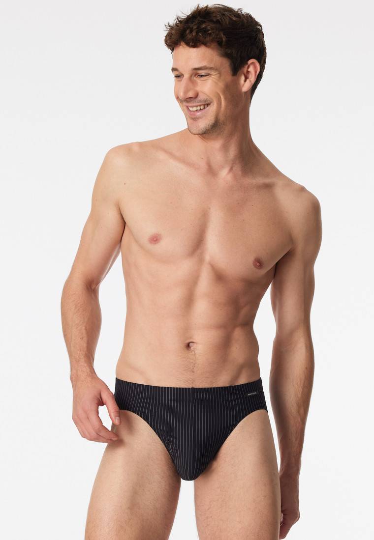 Schiesser Rio-Slip schwarz gestreift - Pure Micro