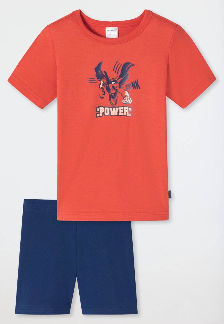 Schiesser Schlafanzug Kurz Comic Rot - Boys World