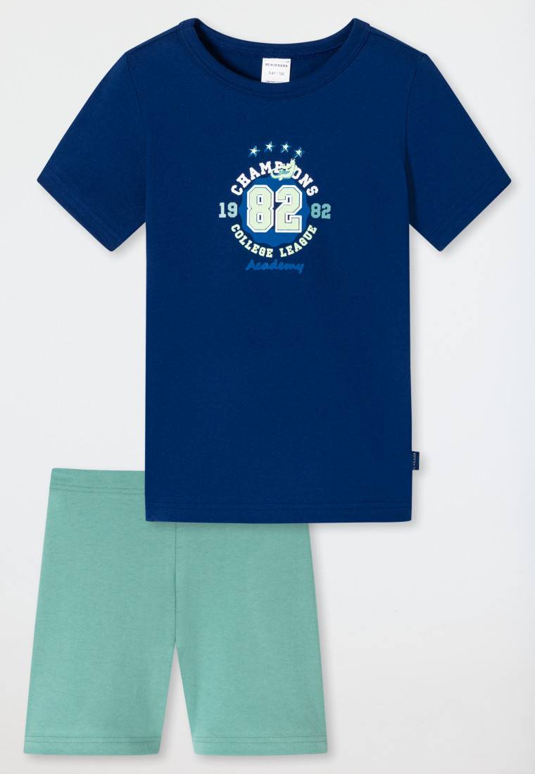 Schiesser Schlafanzug Kurz Dunkelblau - Casual World