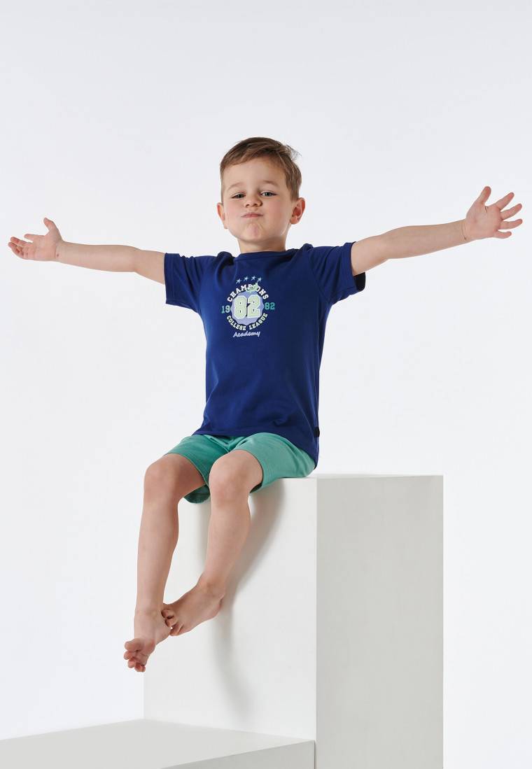 Schiesser Schlafanzug kurz dunkelblau - Casual World