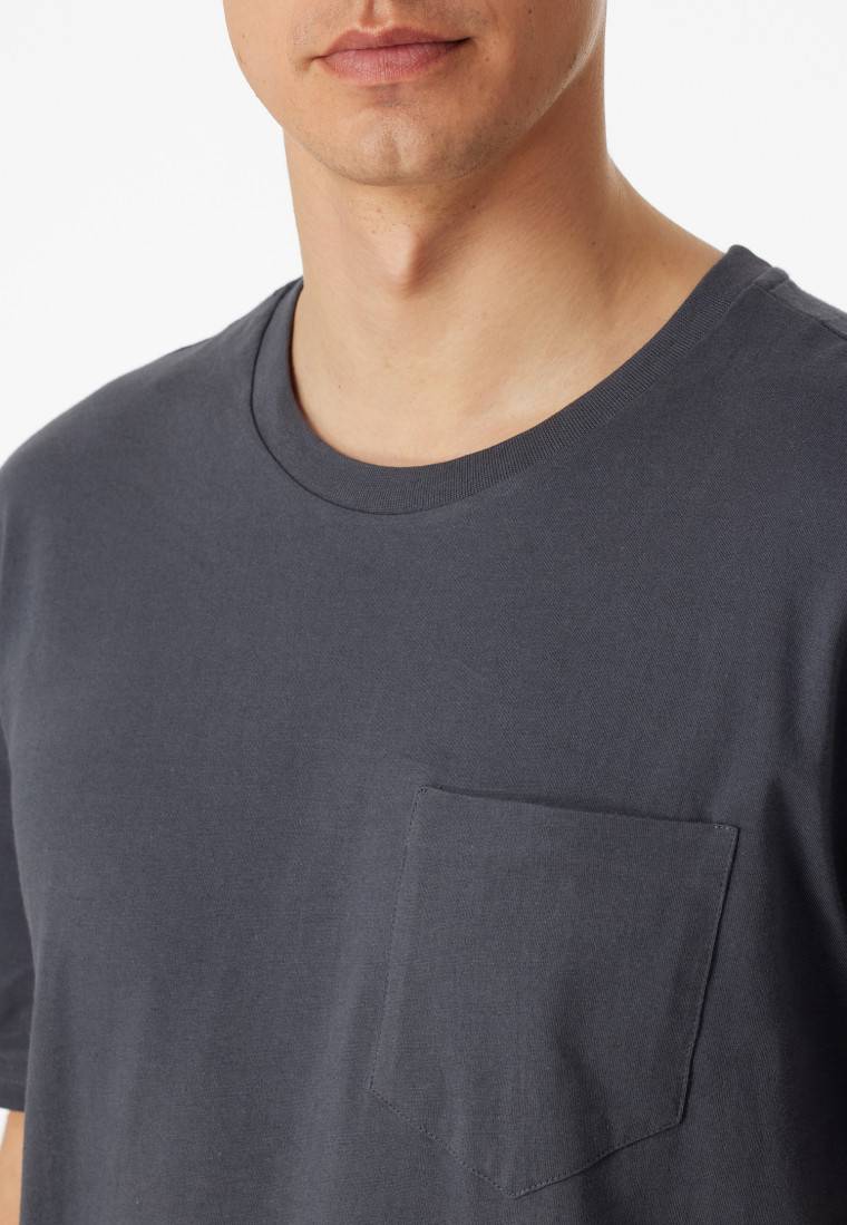 Schiesser Schlafanzug Kurz Jersey Grau - Ebony