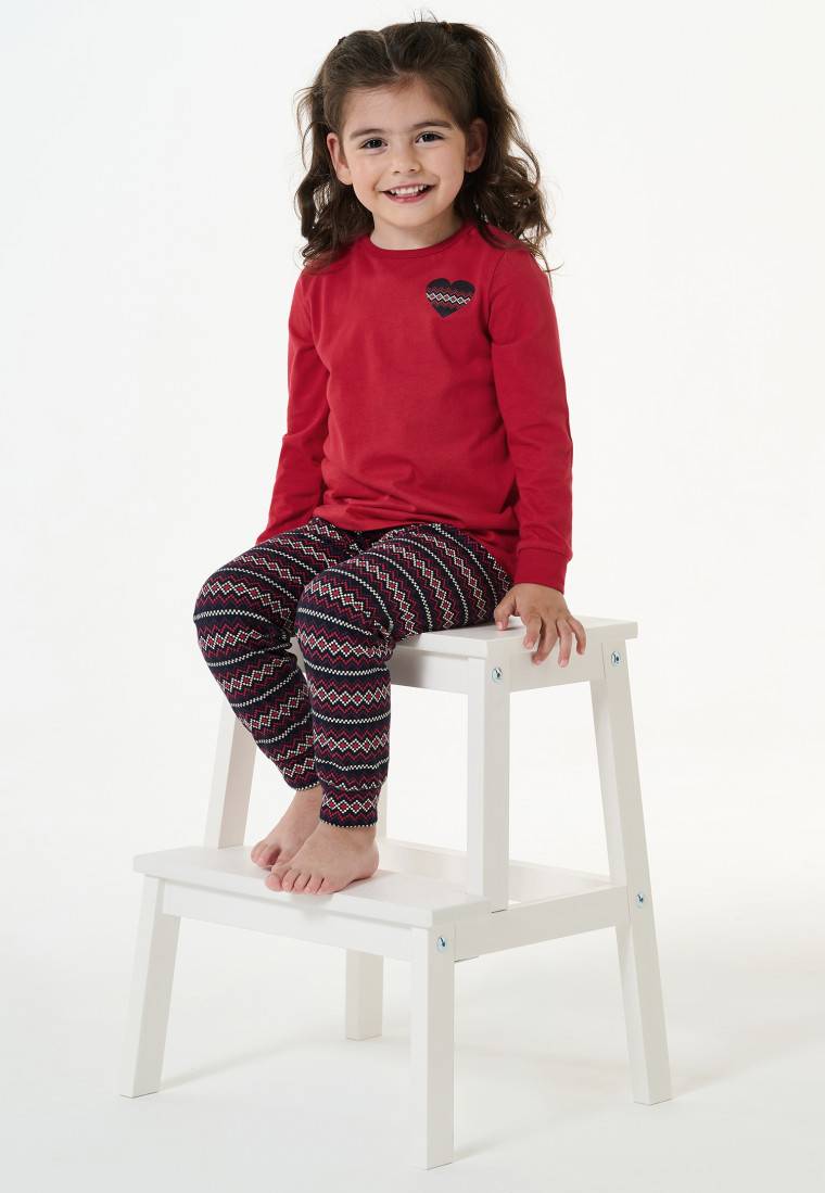 Schiesser Schlafanzug lang Bündchen rot - Family